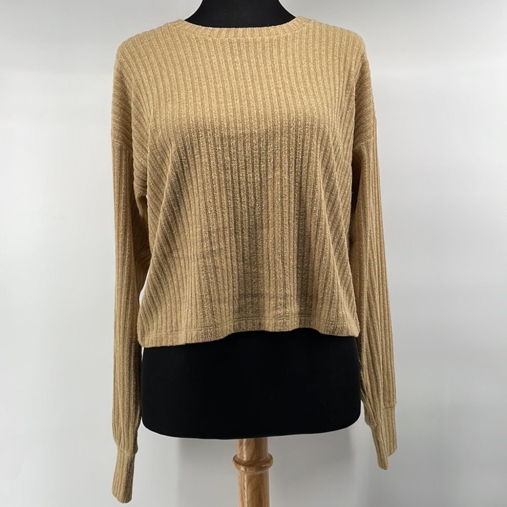 Aritzia Tan Ribbed Knit Top - Picture 2 of 9
